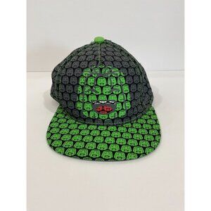Boys Jelly Brand Black & Green Graphic Snapback Hat with Fun Face Print Adjustab